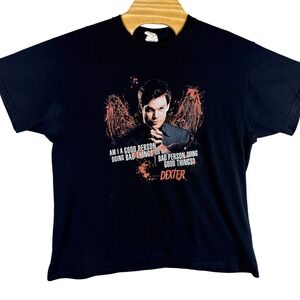 Dexter TV Show Promo Graphic T-Shirt Men XL Black Showtime 2013 RARE